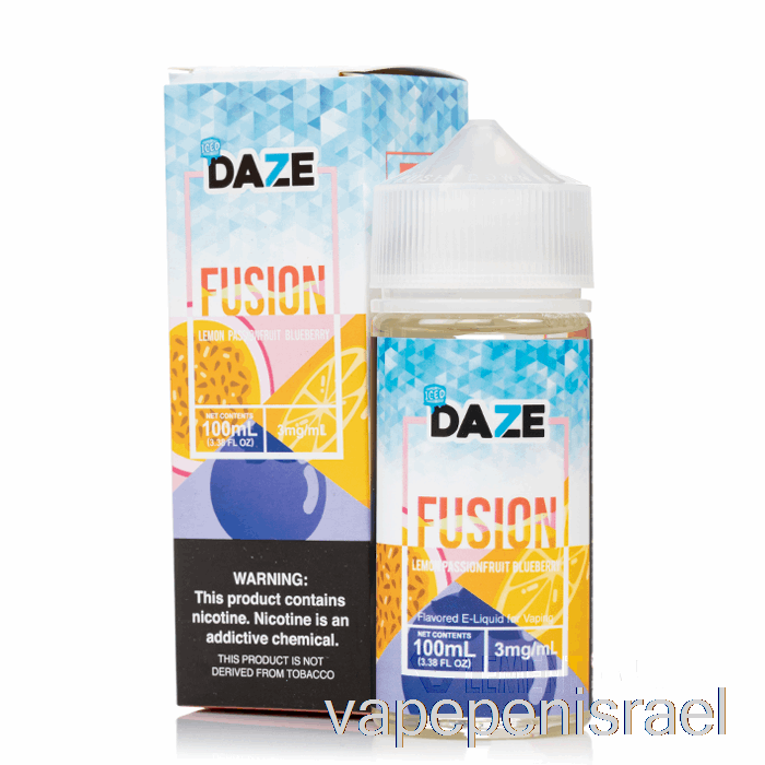 חד פעמי Vape Israel אייס לימון פסיפלורה אוכמניות - 7 Daze Fusion - 100 מ"ל 0 מ"ג